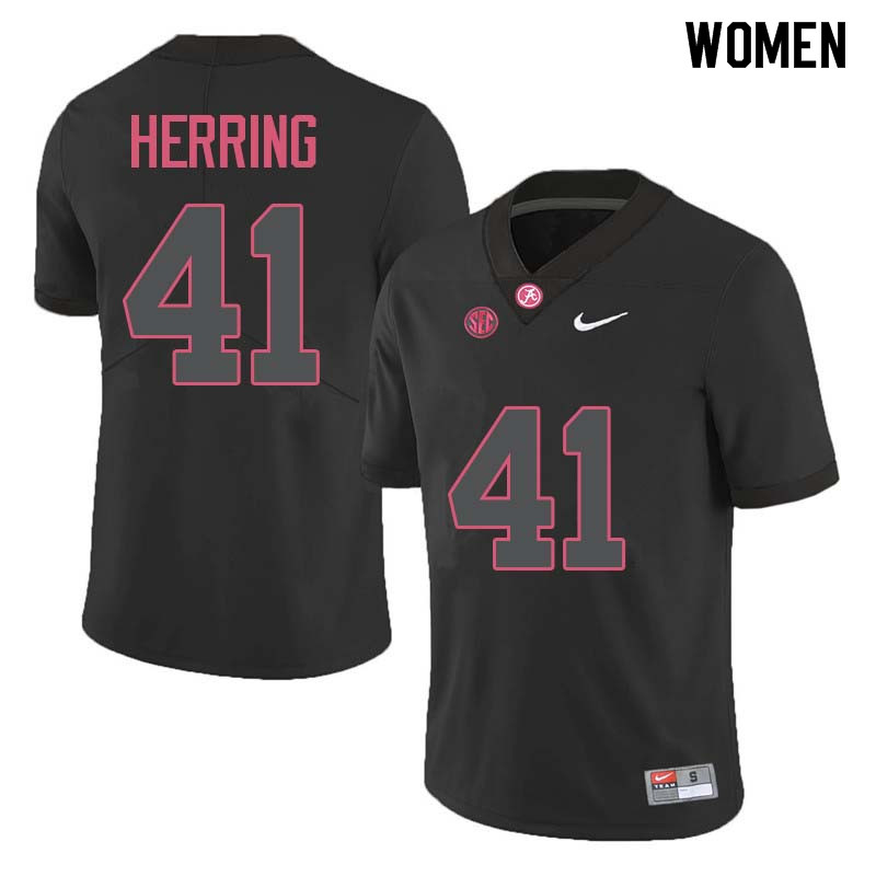 Alabama Crimson Tide Women's Chris Herring #41 Black NCAA Nike Authentic Stitched College Football Jersey XJ16G66DQ